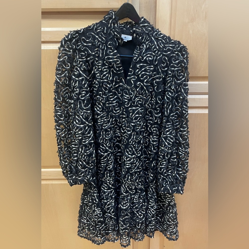 Tuckernuck Black and Gold Textured Dress.